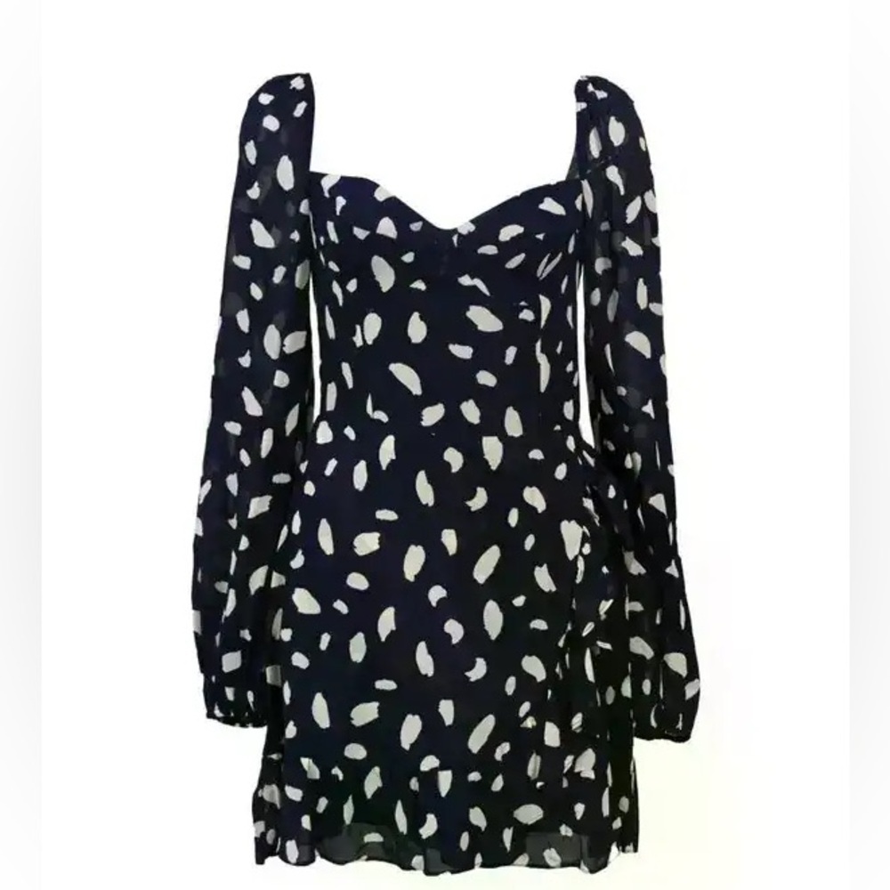 REFORMATION  Cammi Sweetheart-Neck Mini Dress - Blue
